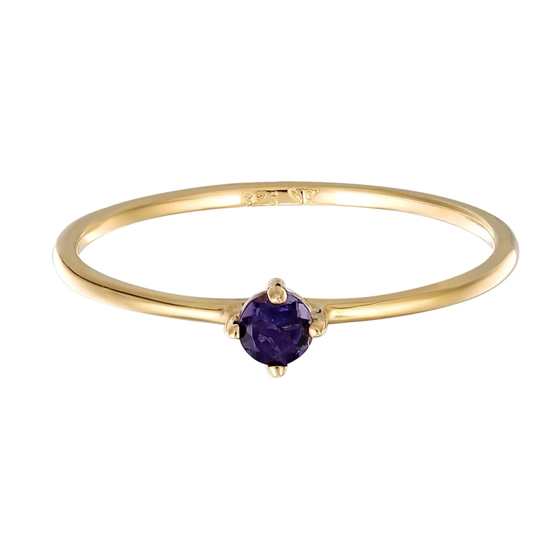 Elli Ring Ring Ring mit Lolite Edelstein 375 Gelbgold violett(Image 2)