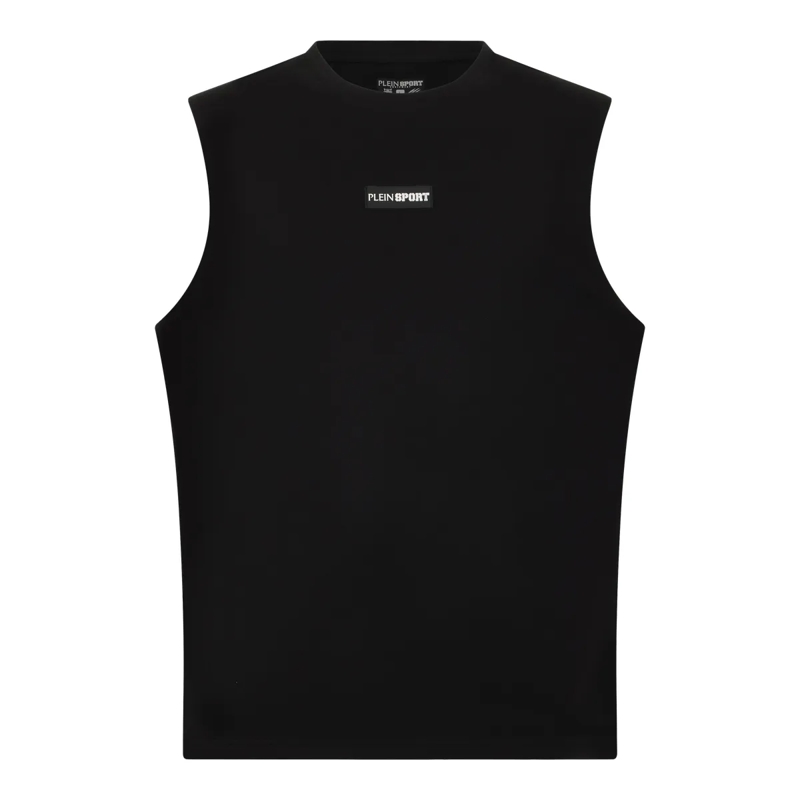 Plein Sport Top Slub Cotton Tanktop schwarz