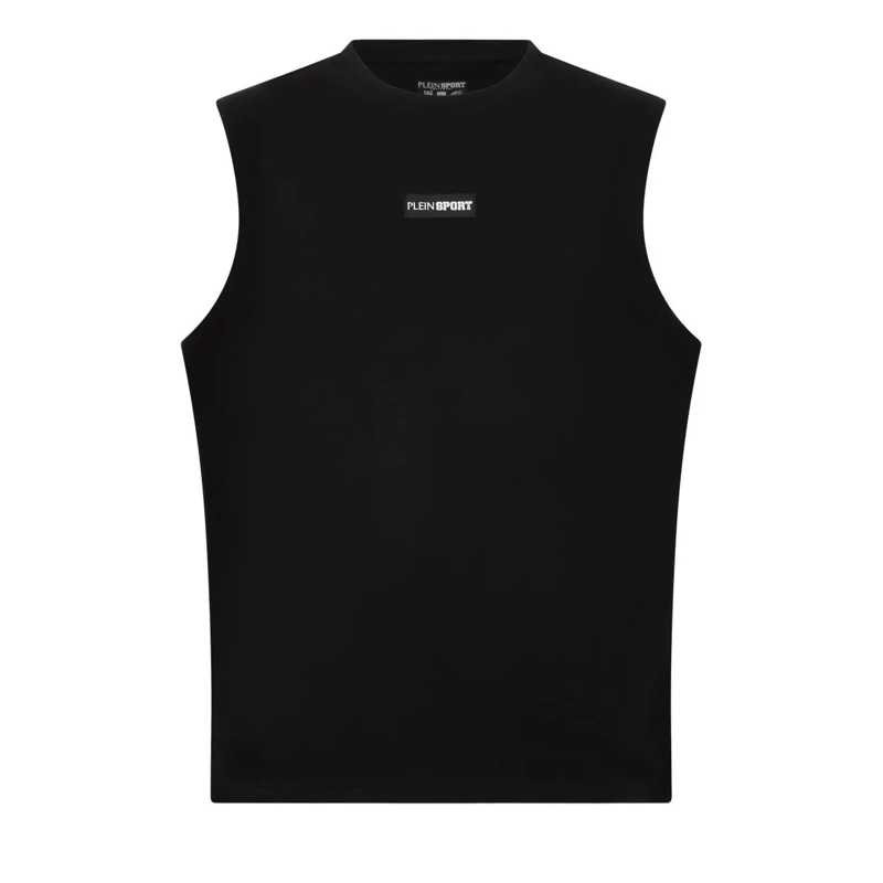 Plein Sport Top Slub Cotton Tanktop schwarz