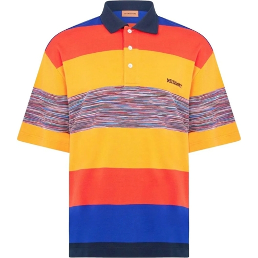 Missoni  Striped Logo Embroidered Polo Shirt mehrfarbig