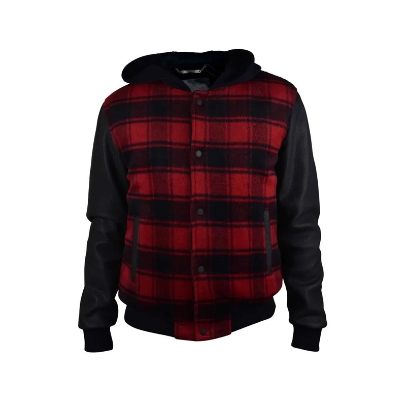 Philipp Plein Bomberjacke Red And Black Check Pattern Bomber Jacket Black