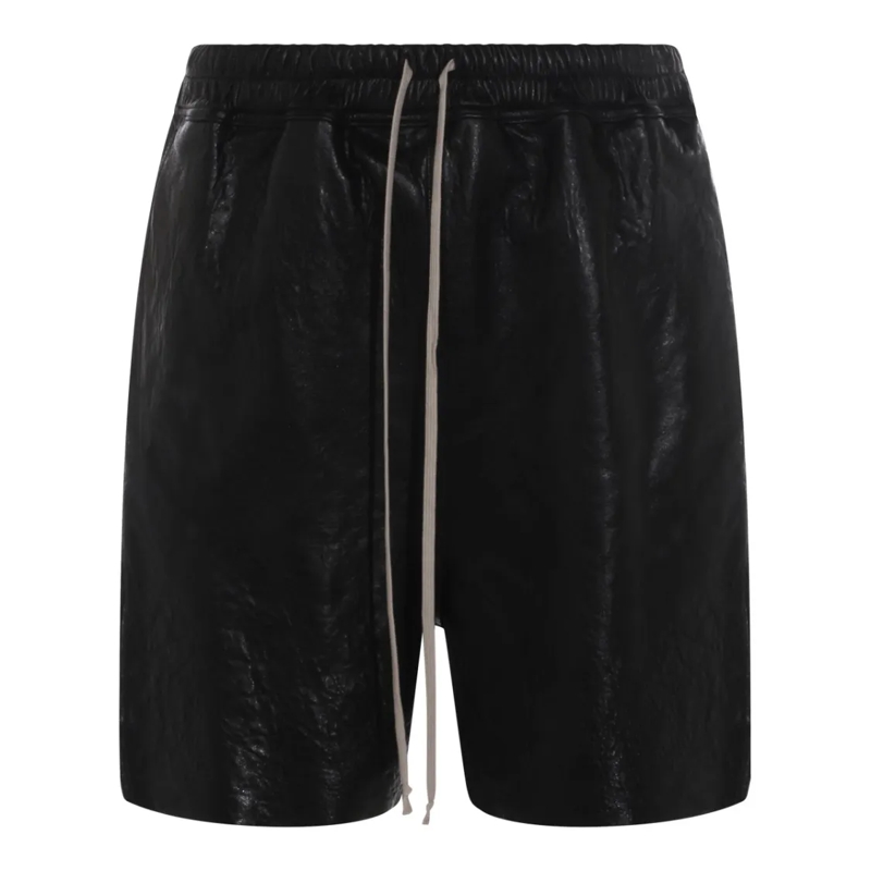 Rick Owens Casual Shorts Black Leather Shorts Black