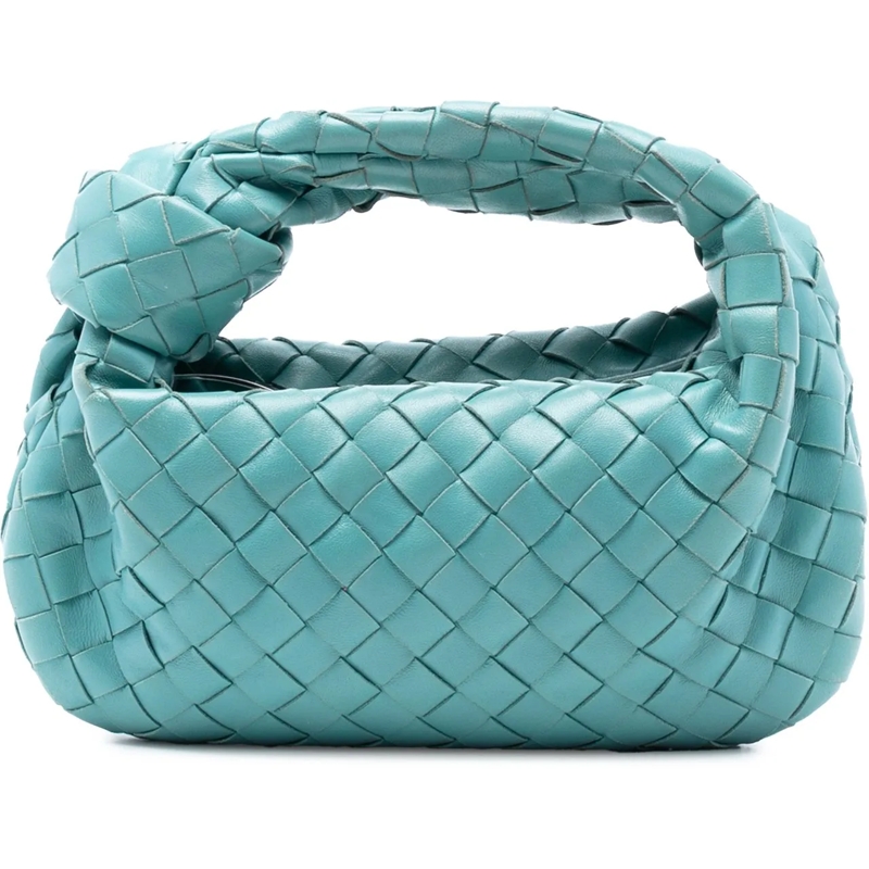 Bottega Veneta Schultertasche Mini Nappa Intrecciato Jodie blau