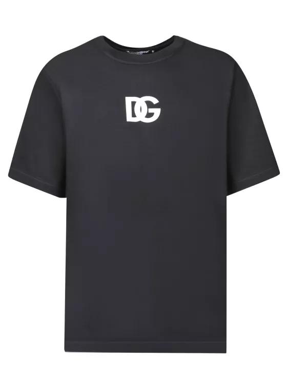 Dolce&Gabbana - Black Logo Print T-Shirt - Größe 48 - schwarz