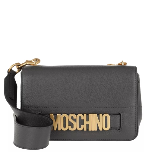 Moschino Logo Metal Crossbody Bag Dark Grey Crossbody Bag