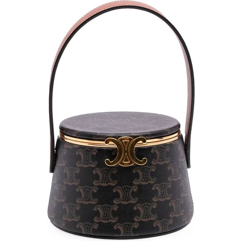 Celine Tote Triomphe Coated Canvas Triomphe Nina Minaudiere Ba braun