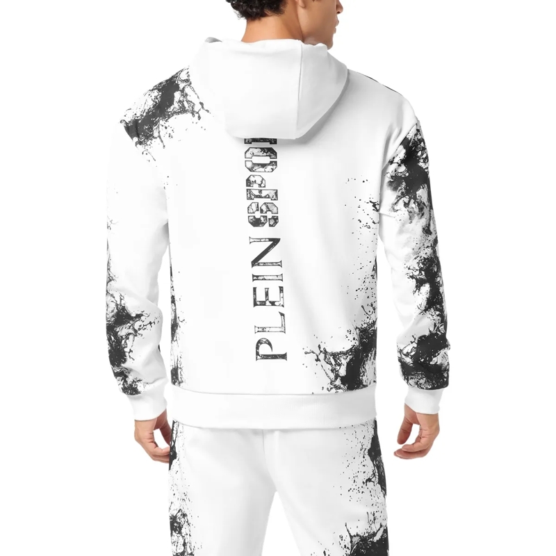 Plein Sport Top Kapuzen-Sweatjacket Splash weiss(Image 2)