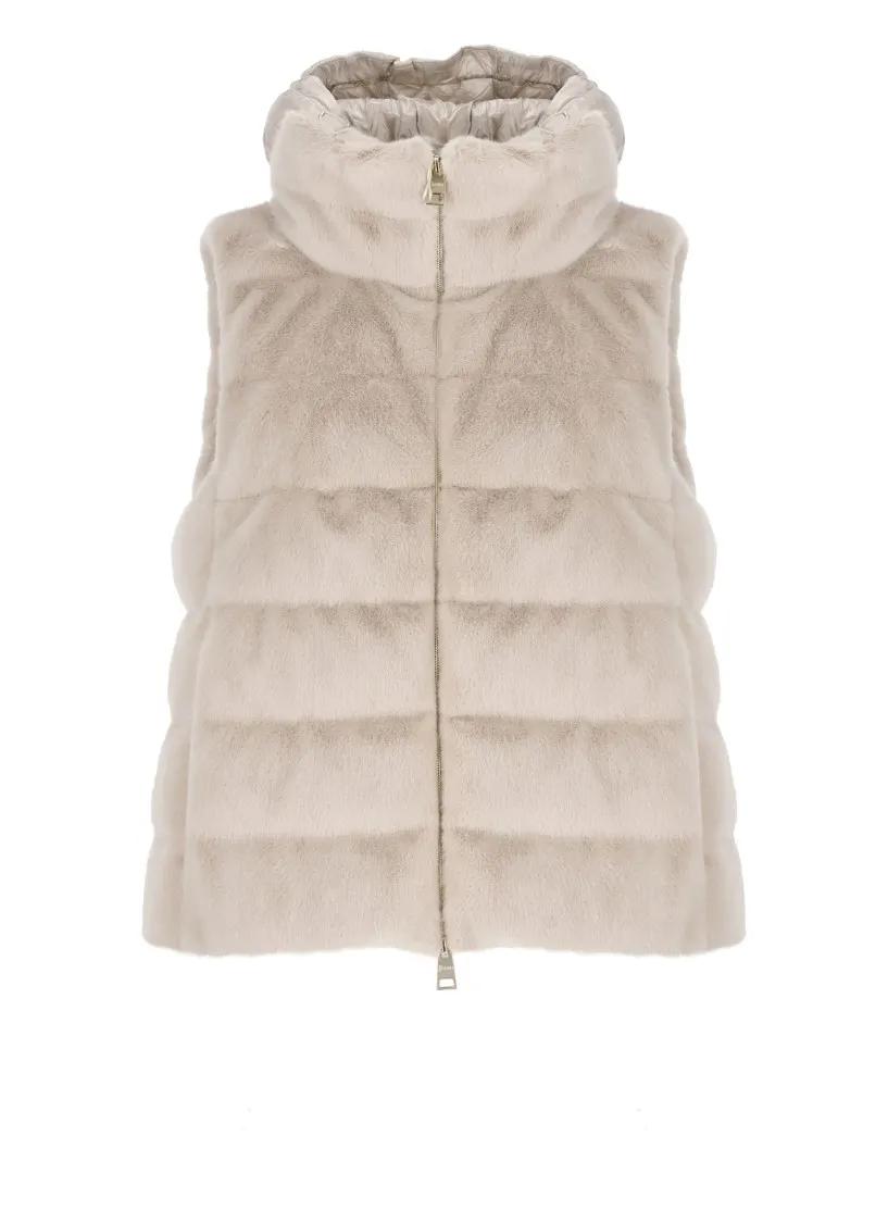 Herno - Vest With Faux Fur - Größe 42 - pink