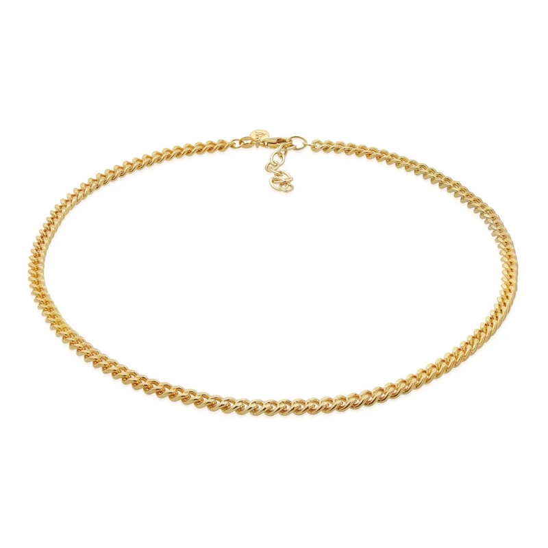 Elli Mittellange Halskette Halskette Choker Panzerkette Basic Edel Klassik 92 gold