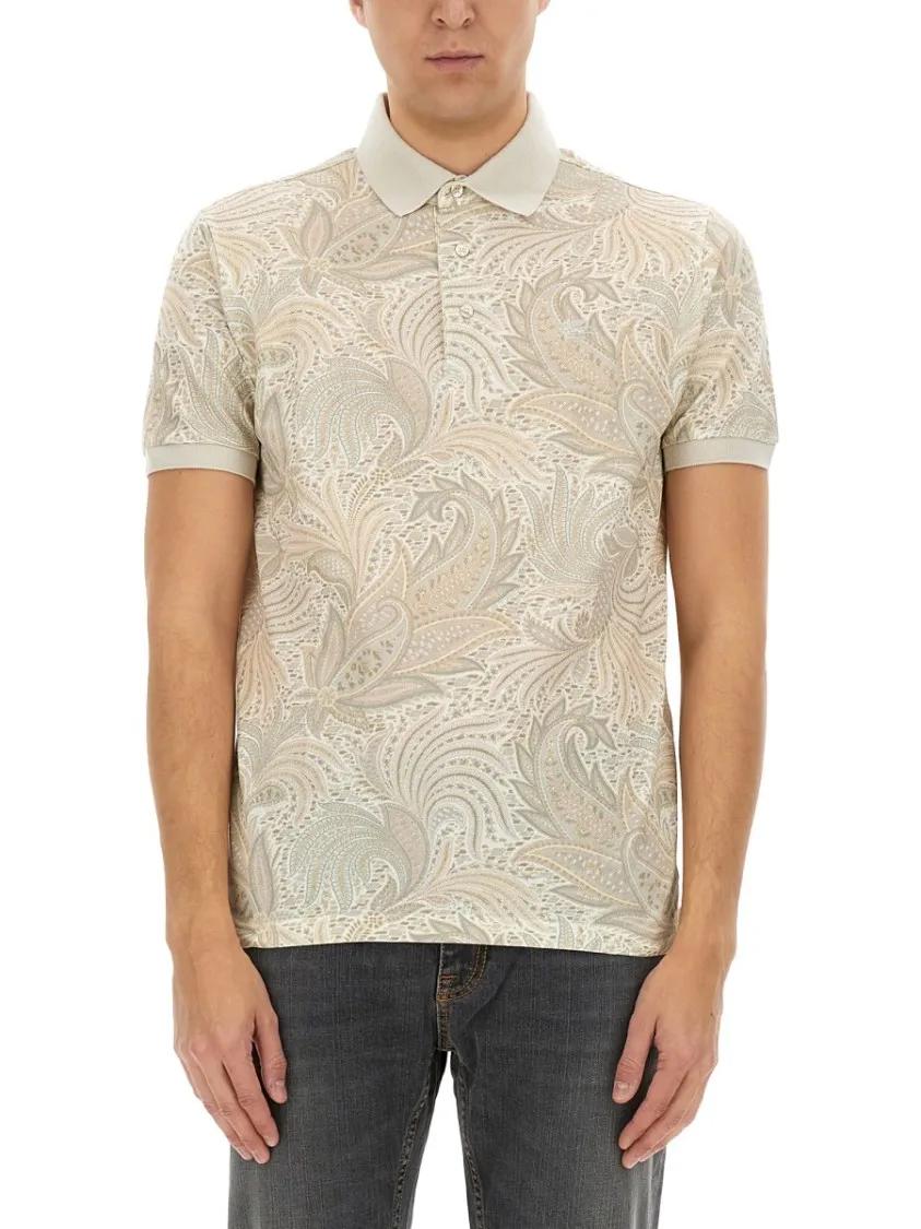 Thumbnail - Etro - Polo Shirt With Paisley Print - Größe XL -