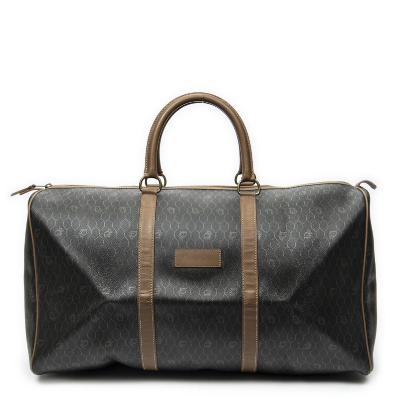 Christian Dior Crossbody Bag Vintage Large Travel Boston dunkel-grau