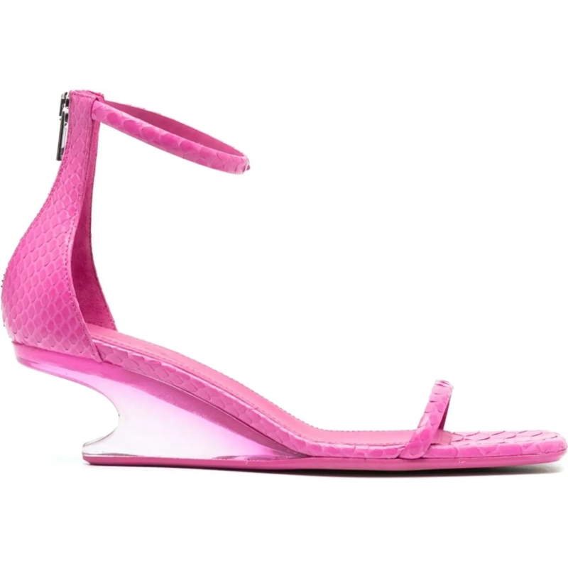 Rick Owens Sandalen Sandali Hot Pink Fuchsia/clear Python Sandals Cant beige