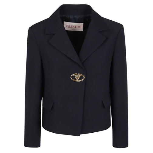 Valentino Blazer Crepe Couture Jacket Blue