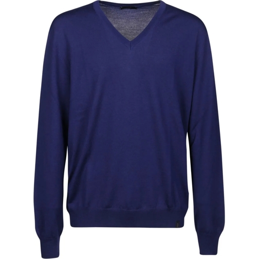 Fay  V-neck Sweater Blue blau