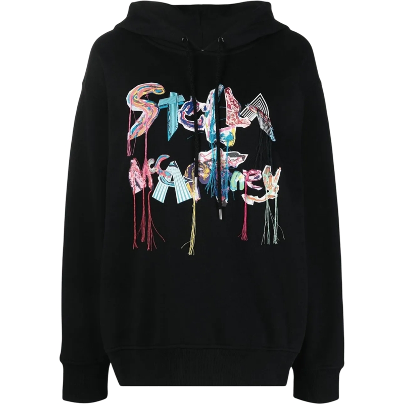 Stella McCartney Sweatshirt Felpa in cotone con logo schwarz