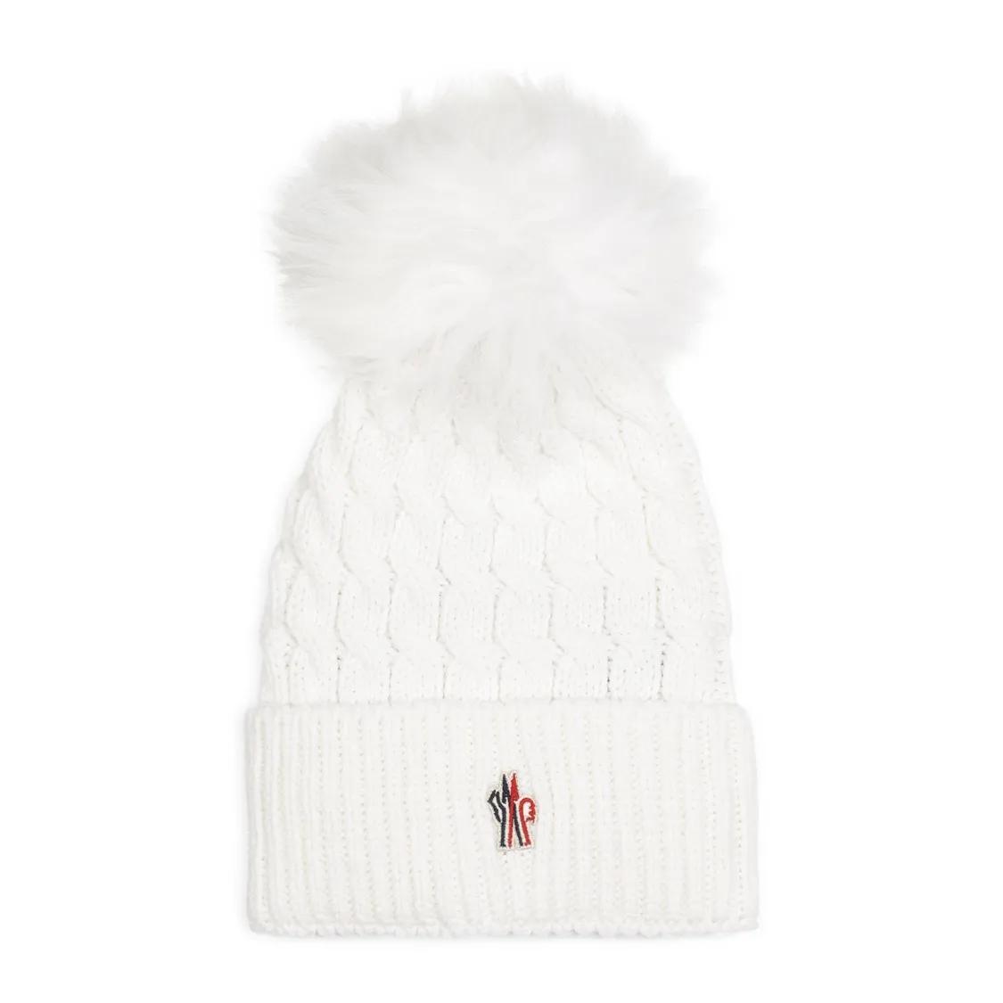 Moncler Mützen - Virgin Wool Hat - Gr. ONE SIZE - in Weiß - für Damen