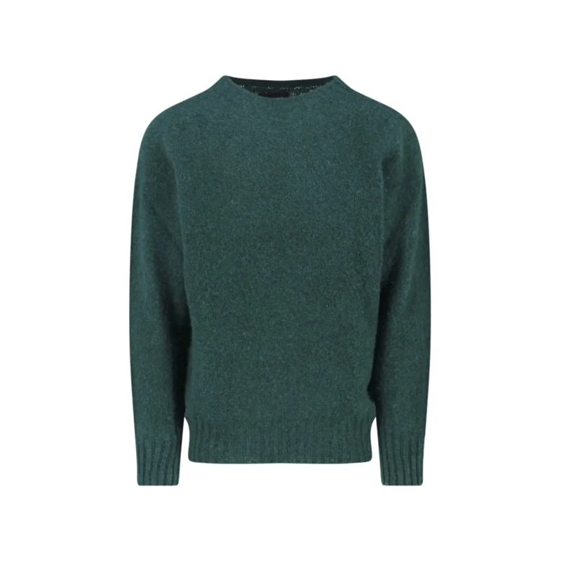 Howlin Pull Classic Knit Sweater With Ribbed Details In Rich G Green