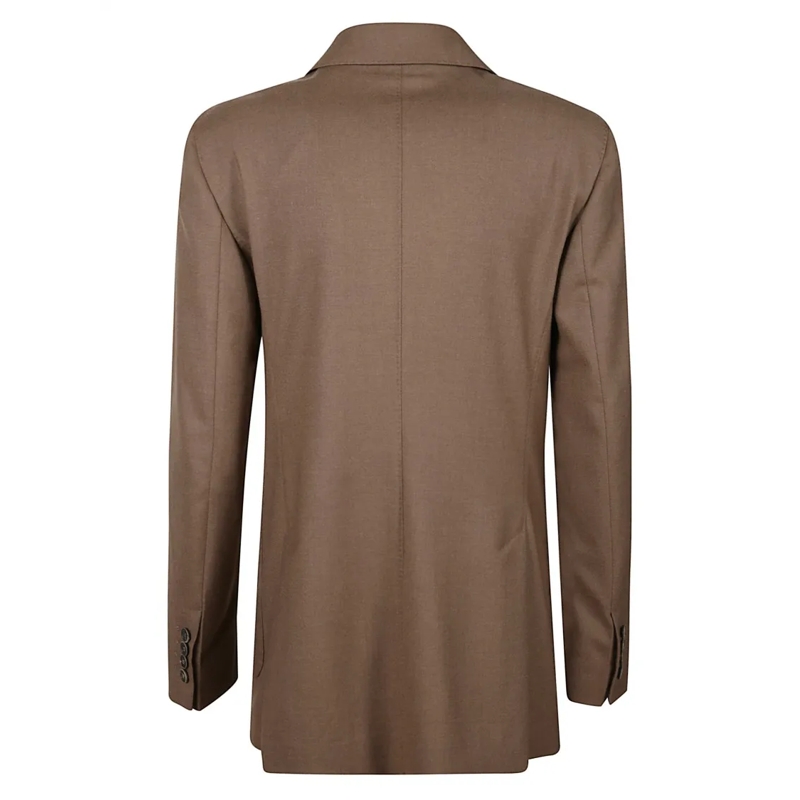Max Mara Blazer Structured Double-Breasted Blazer With Wide Lapels Brown