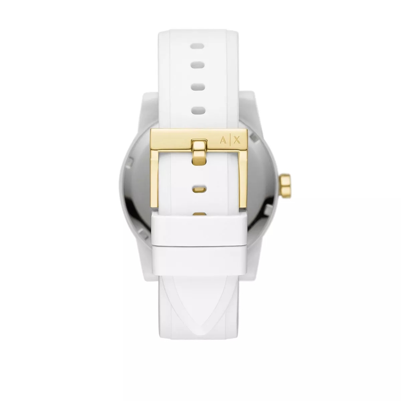 Armani Exchange Quarzuhr Ladies Silicone Watch and Luggage Tag Gift Set White(Image 6)
