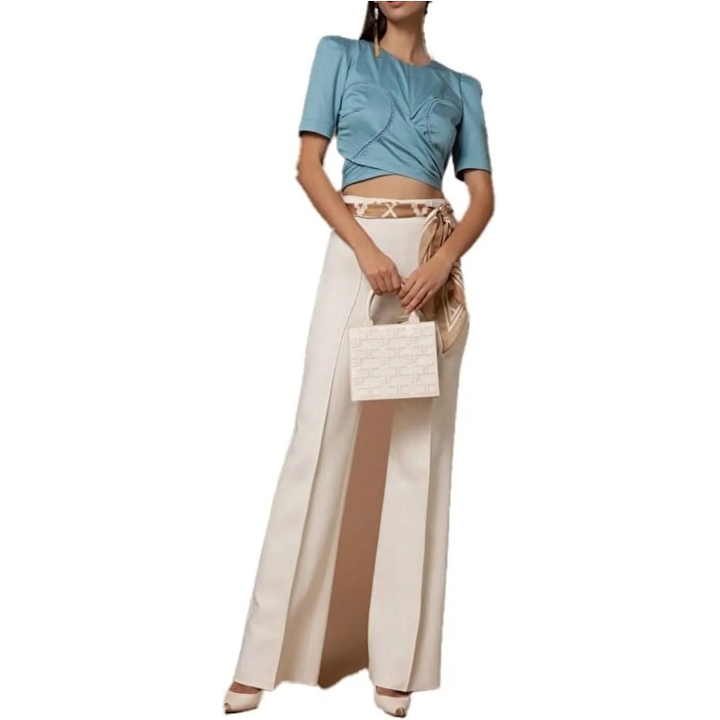 Elisabetta Franchi Pantalon Elisabetta Franchi  Pantalons Ecru Pa0773 2e2 - 19 weiß