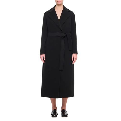 Max Mara Übergangsmäntel Poldo Wool Belted Coat Black