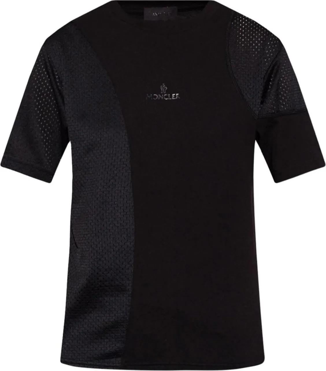Thumbnail - Moncler - Logo Mixed Media T-shirt - Größe XS - schwarz