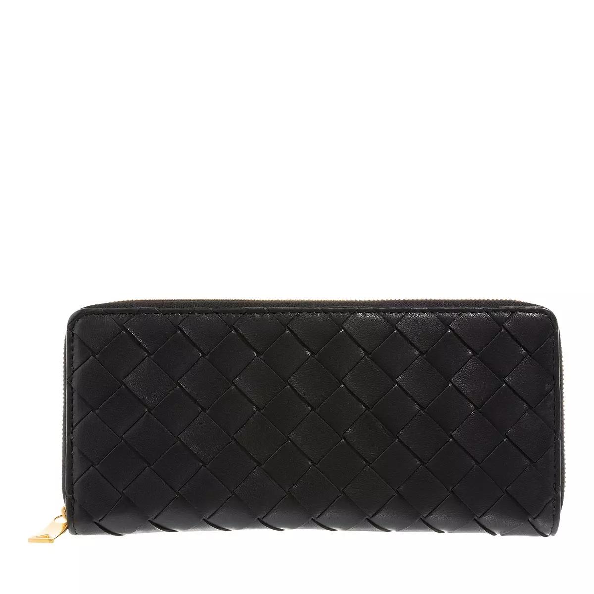 Bottega Zip Around Black Wallet Black Ritsportemonnee