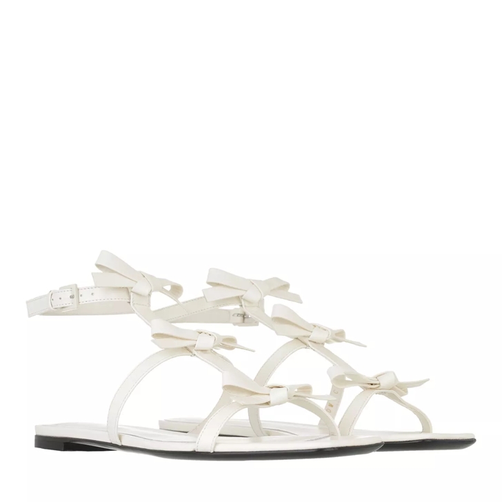 Valentino Garavani French Bow Flat Sandals Ivory Sandale