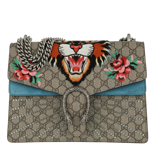 Gucci Dionysus Embroidered GG Supreme Shoulder Bag Beige Crossbody Bag