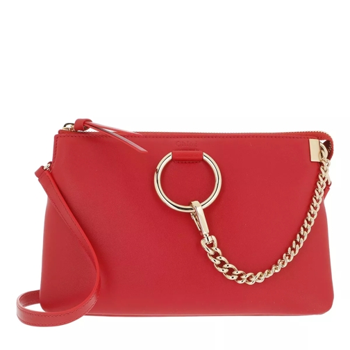 Chloé Faye Soft Zipped Shoulder Bag Red Crush Crossbody Bag