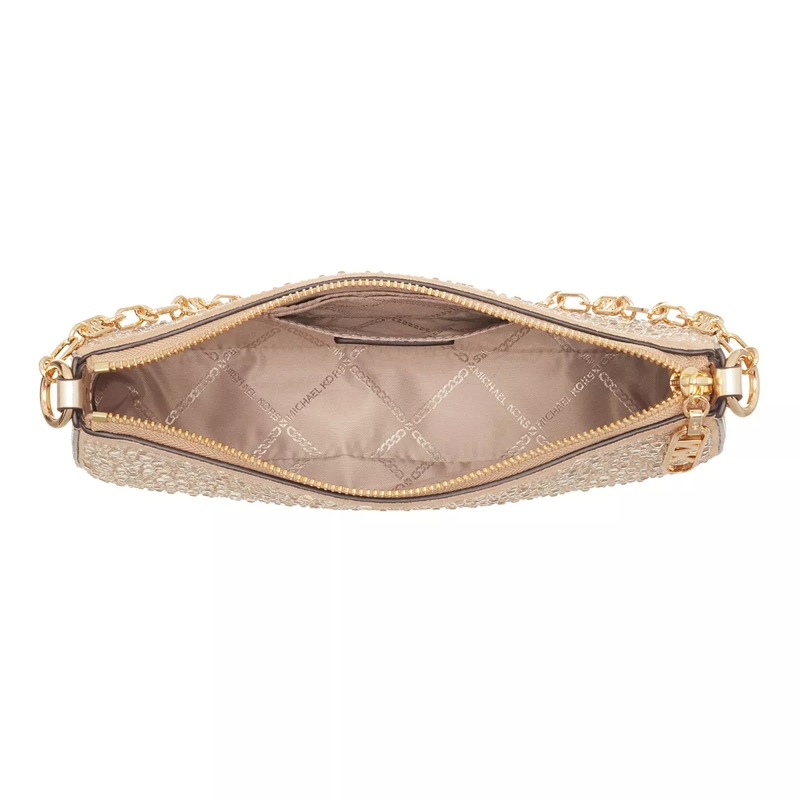 MICHAEL Michael Kors Pochette Empire Medium Chain Pouchette Pale Gold(Image 5)