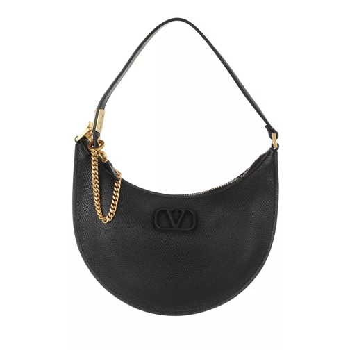 Valentino Garavani Mini V-Logo Signature Hobo Bag Leather Black Mini Bag