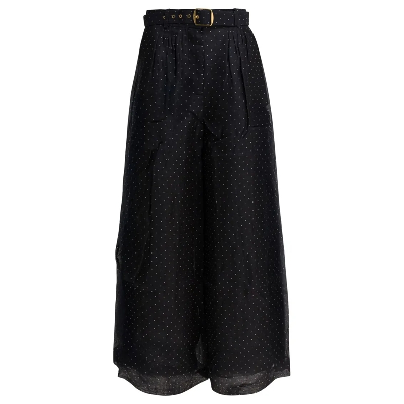 Zimmermann  Fluid Wide-Cut Black Pants Black