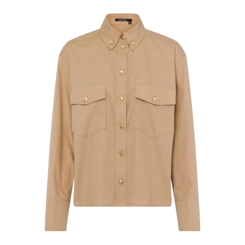 Marc Aurel Hemd Baumwollhemd beige