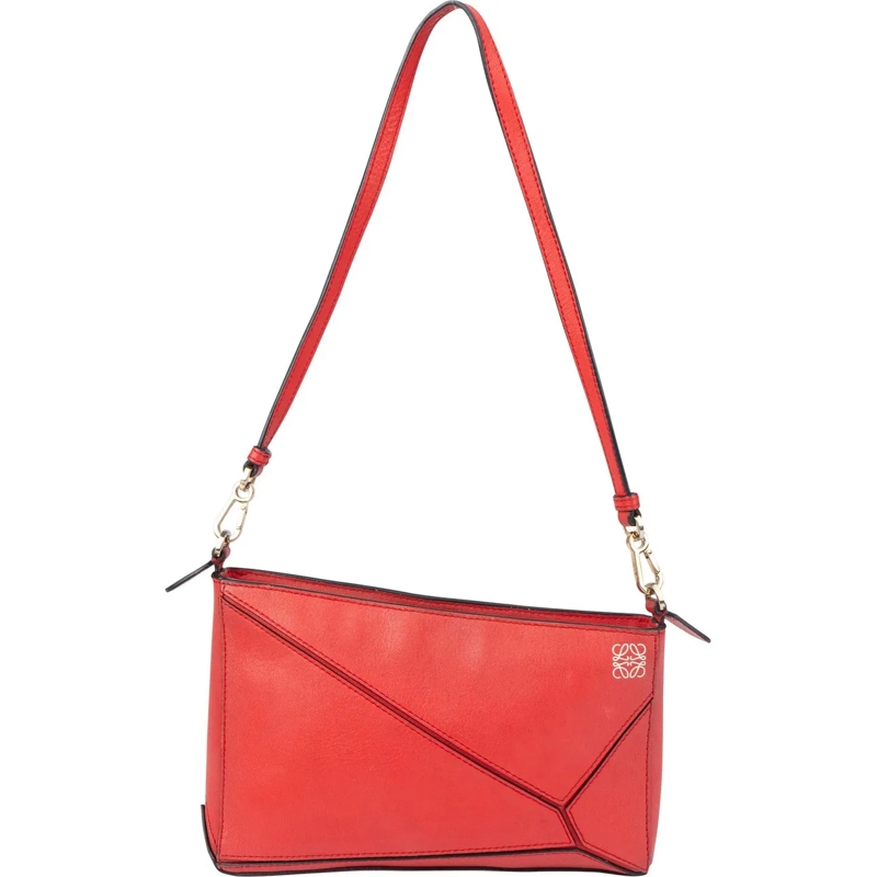 Loewe Tote Loewe Red Leather Puzzle Clutch Shoulder Bag rot