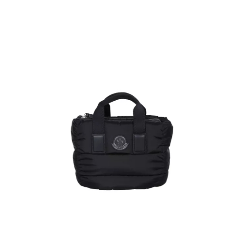 Moncler Nylon And Leather Bag Black Rymlig shoppingväska