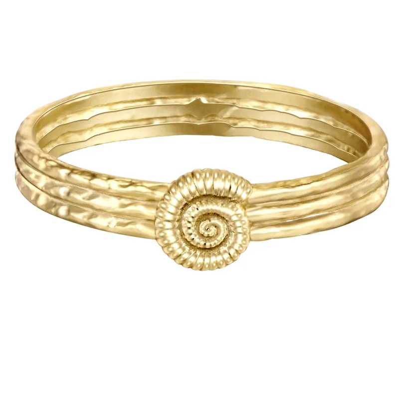 Glanzstücke München Ring Sterling Silber Ring Muschel gold