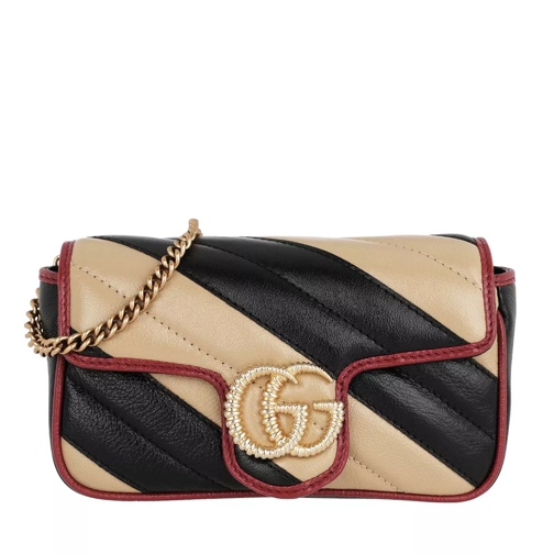 Gucci GG Marmont Super Mini Bag Leather Beige/Black Crossbody Bag
