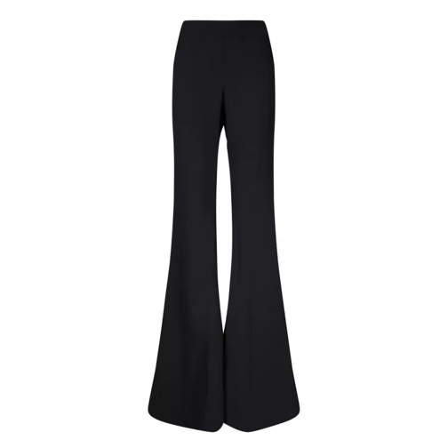 Amen Black Crepe Flare Trousers Black 