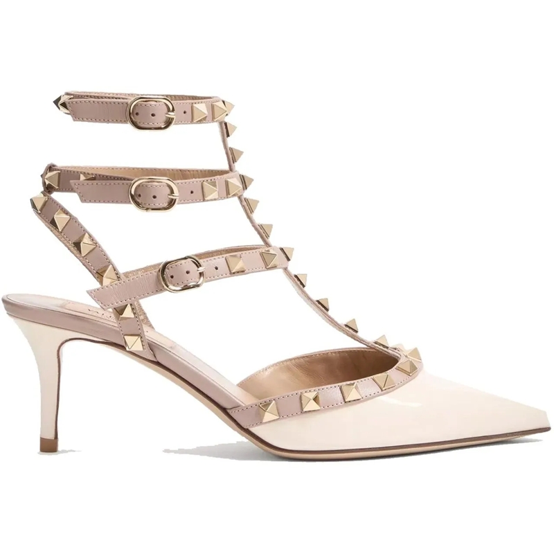Valentino Garavani T-Shirt Valentino Garavani Rockstud Pumps beige