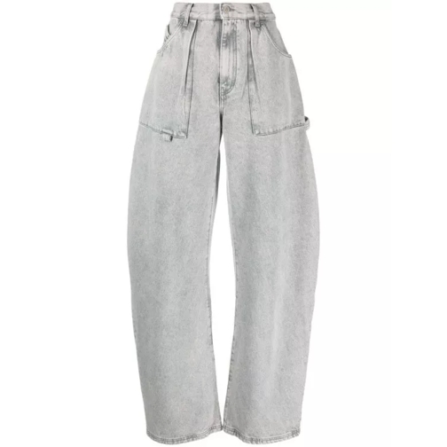 The Attico Effie High-Waist Wide-Leg Denim Jeans Grey 