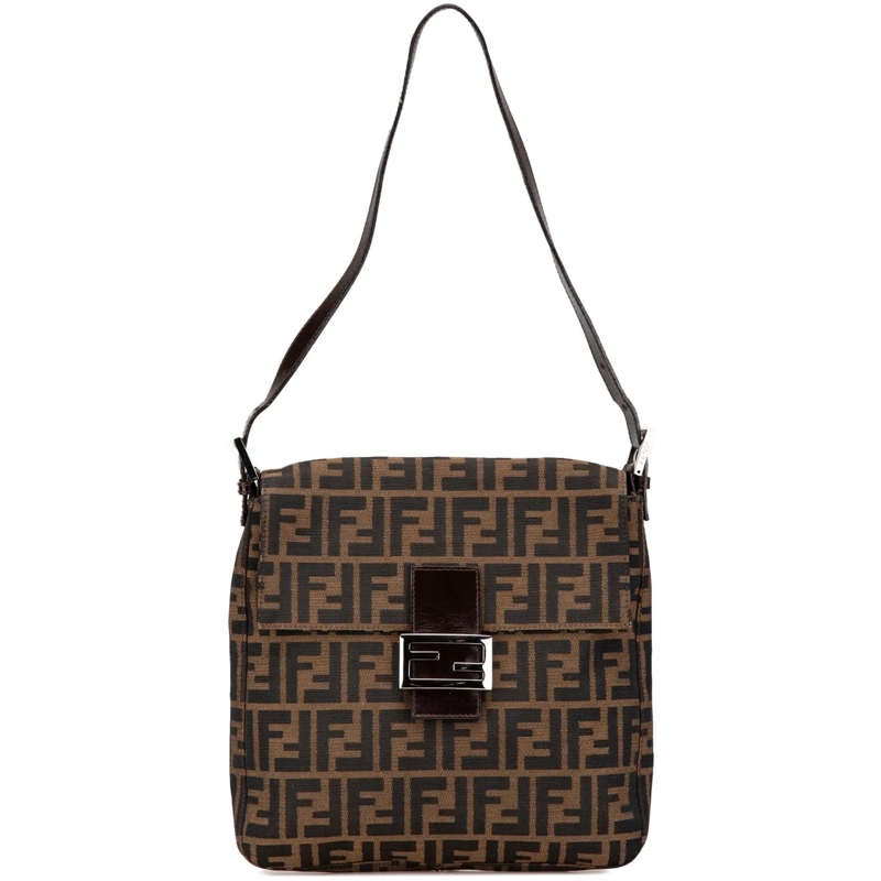 Fendi Schultertasche Zucca Canvas Shoulder Bag braun