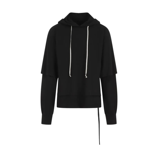 Rick Owens Black Cotton Hustler Hoodie Black Felpa con cappuccio