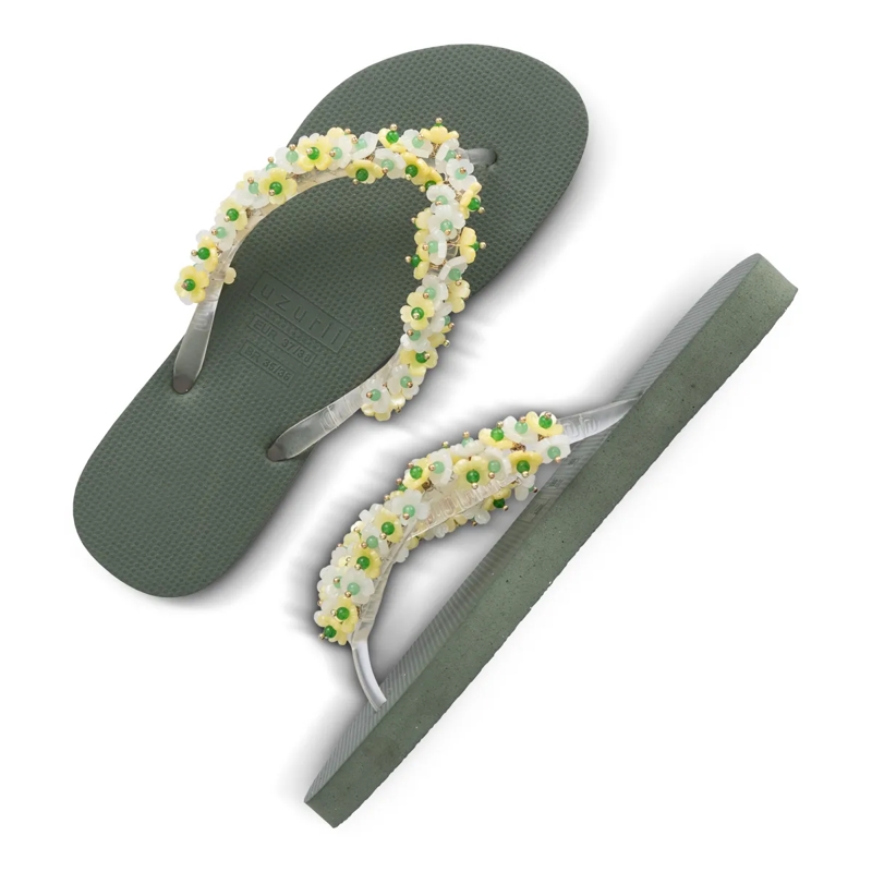 UZURII Flip Flops flip flop Tulum Bloom Yellow dunkel-grün(Image 19)