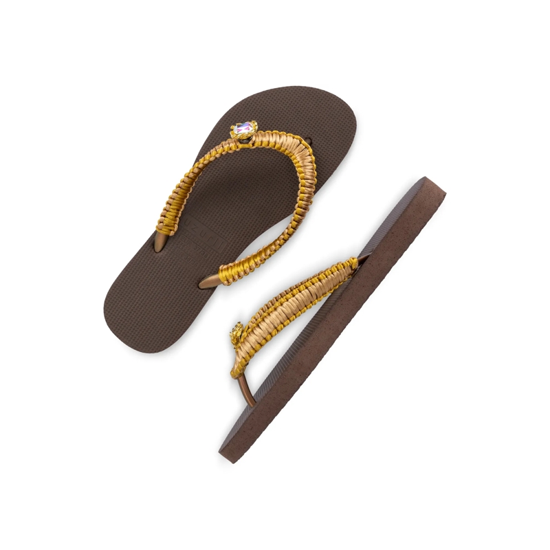 UZURII Flip Flops flip flop Taupe Macrame Switch mocca(Image 8)
