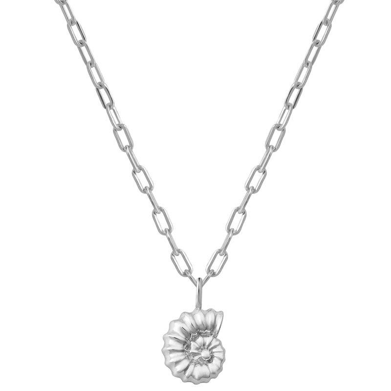 Glanzstücke München Mittellange Halskette Sterling Silber Halskette Muschel silber