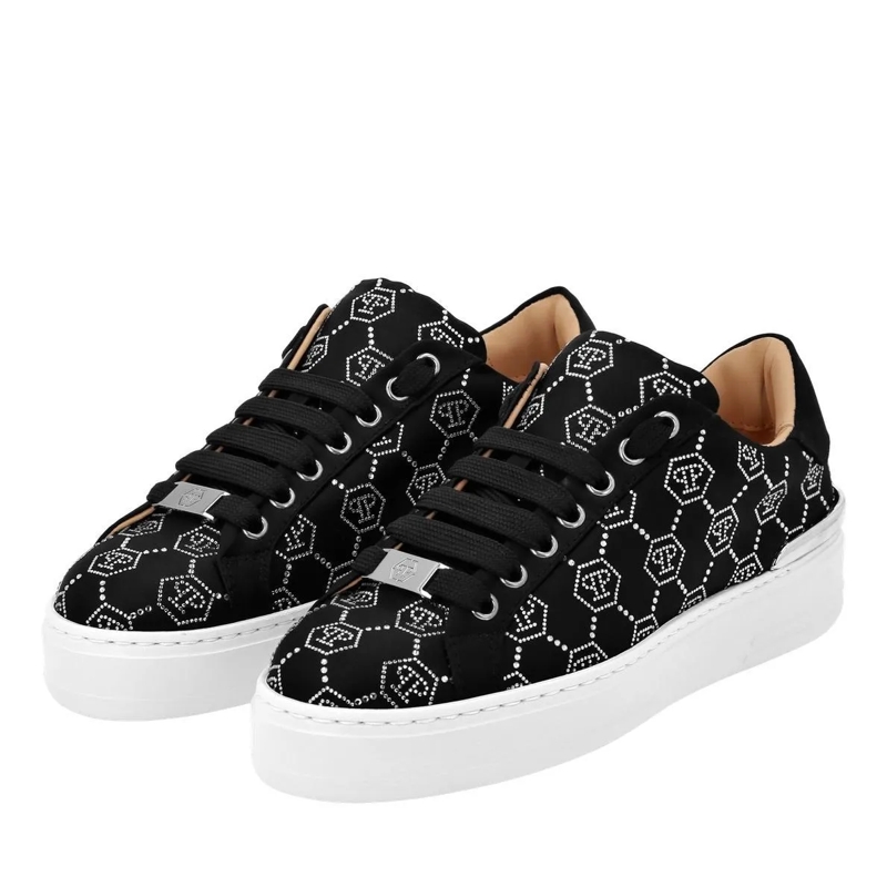 Philipp Plein Low-Top-Sneaker Sneaker Monogram Mit Schmucksteinen schwarz