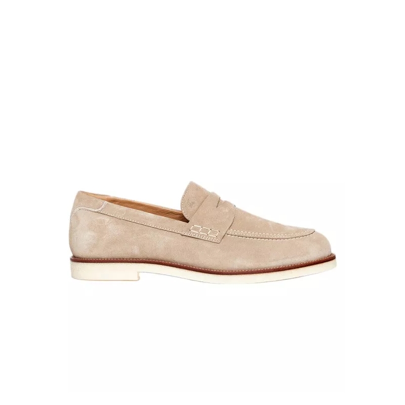 Hogan Loafer Beige Suede Moccasins Neutrals