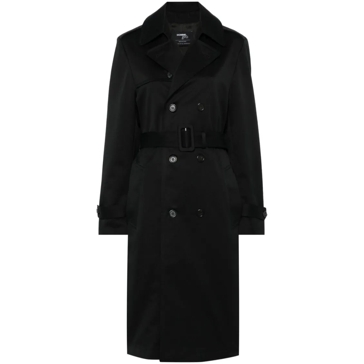 HOMMEGIRLS Belt Trench Coat Black Ubergangsmantel