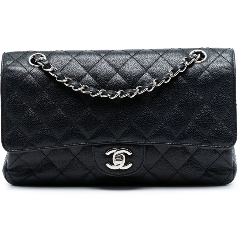 Chanel Sac à bandoulière Medium Classic Caviar Double Flap schwarz
